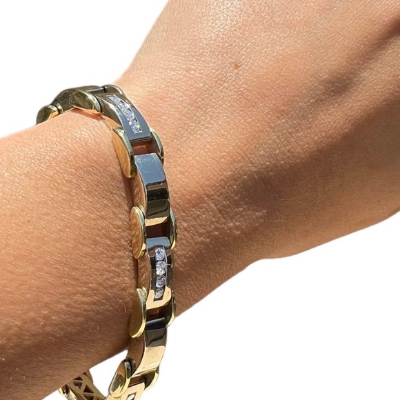 18KT Yellow/White Gold 1.40ctw Diamond Bracelet - Picture 2 of 4